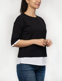 بلوز آستین سه ربع پایین نساجی - تصویر 4