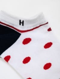 جوراب زنانه مچی خال خال قرمز - تصویر 2