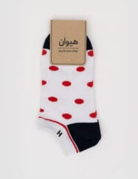 جوراب زنانه مچی خال خال قرمز