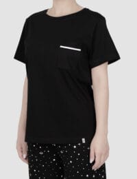 تیشرت زنانه جیب دار ستاک