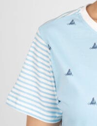 تیشرت زنانه راه راه و قایق - تصویر 4