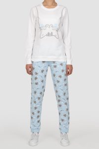 بلوز زنانه چاپدار گربه وارونه - تصویر 2