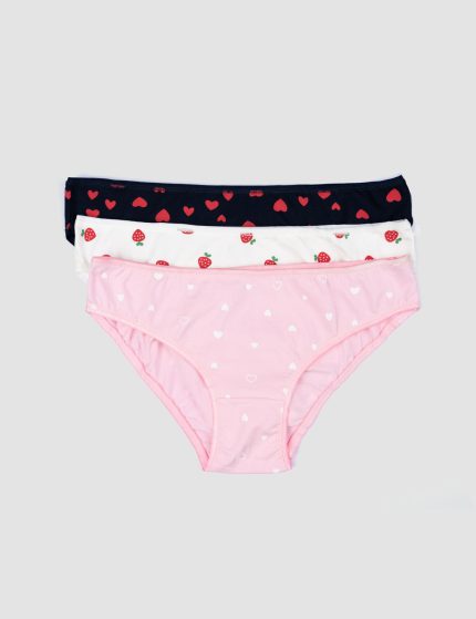 پک 3 تایی شورت زنانه توت فرنگی و قلب