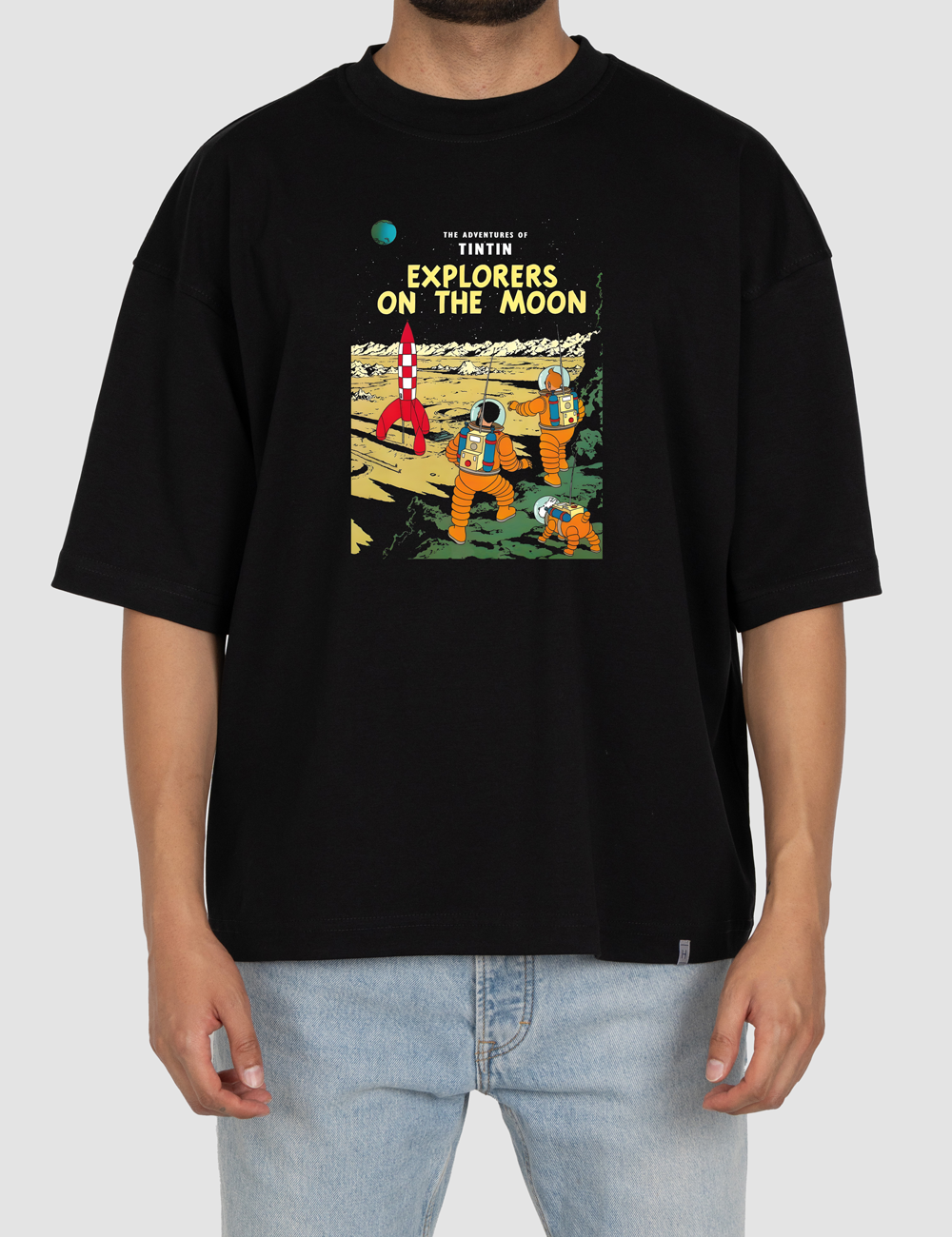 تیشرت-باکسی-تن-تن-فضانورد تیشرت باکسی تن تن فضانورد - تصویر 1