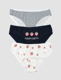 پک 3 تایی شورت زنانه توت فرنگی راه راه